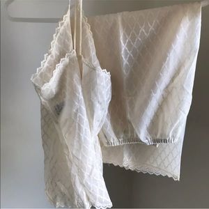 Vintage Undercover Wear Slip Chemise Set Cream
